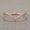 Large Etta Sloping Diamond Contour Band, 14K Rose Gold