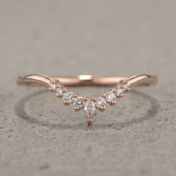 Large Etta Sloping Diamond Contour Band, 14K Rose Gold