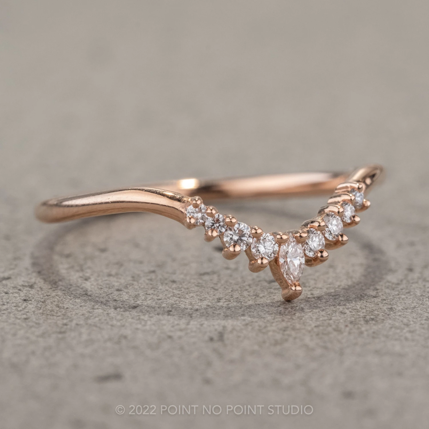 Large Etta Sloping Diamond Contour Band, 14K Rose Gold 2 Large Etta Sloping Diamond Contour Band, 14K Rose Gold - Image 2