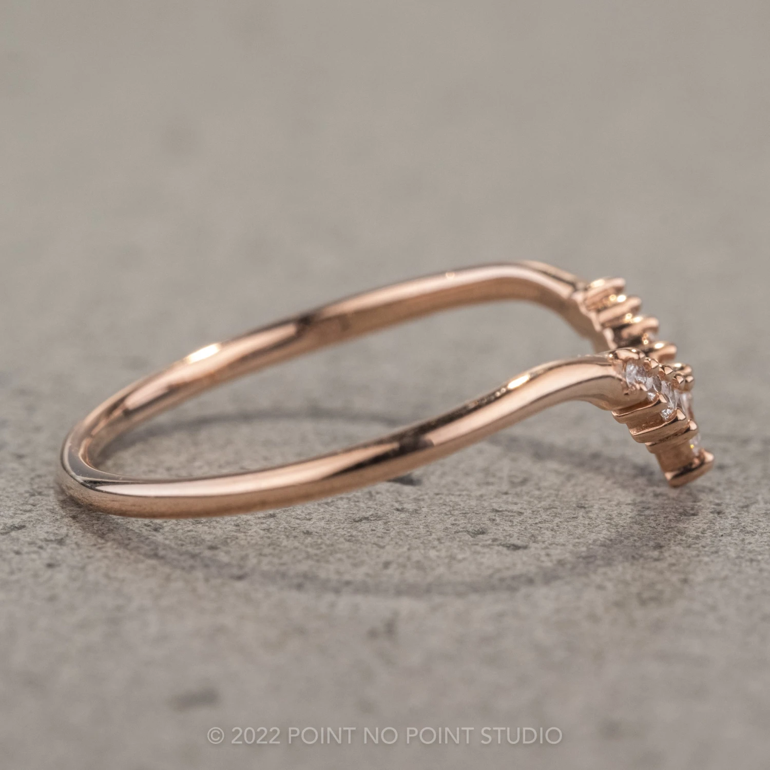 Large Etta Sloping Diamond Contour Band, 14K Rose Gold 3 Large Etta Sloping Diamond Contour Band, 14K Rose Gold - Image 3