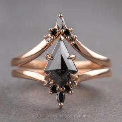 Marquise Diamond Wedding Band, Ombre Freya Setting, 14K Peach Gold 5 Marquise Diamond Wedding Band, Ombre Freya Setting, 14K Peach Gold -Point No Point Studio Store MARQOMBREFREYA 3 PG