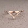 Ombre Diamond Wedding Band, Robin Setting, 14K Rose Gold