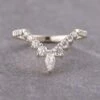 Marquise Diamond Wedding Band, Ella Setting, 14K White Gold
