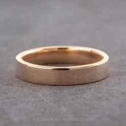 4mm Comfort Fit 14k Peach Gold Mens Wedding Ring, Polished