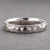 4mm Mountain Mens Wedding Ring, 14k White Gold