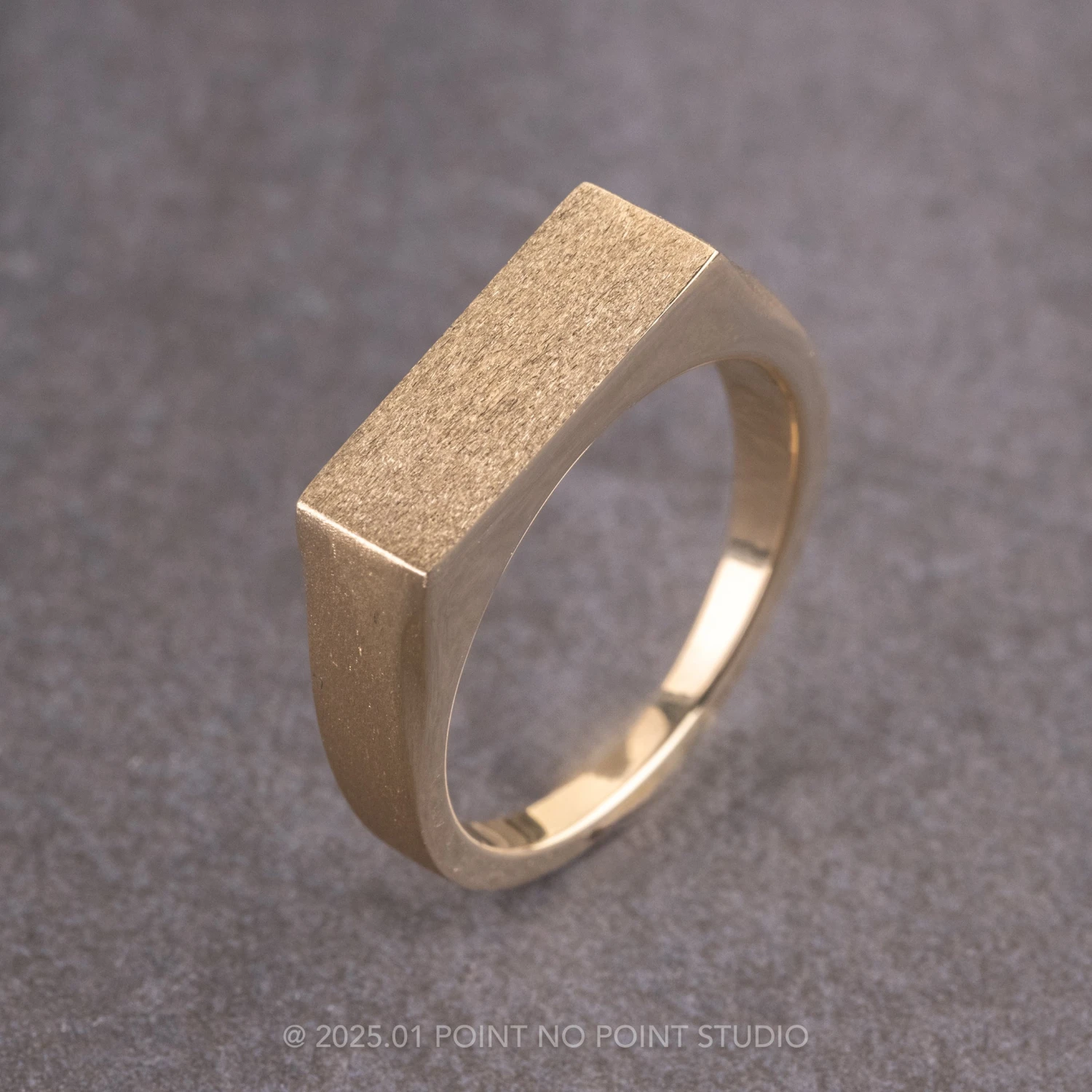 Men's Signet Style Wedding Ring, 14K Yellow Gold 5 Men's Signet Style Wedding Ring, 14K Yellow Gold - Image 5