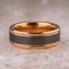 8mm Men's Tungsten Ring With 18K Rose Gold Plating