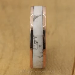 14k Rose Gold Howlite Inlay Ring -Point No Point Studio Store MENSRG 2