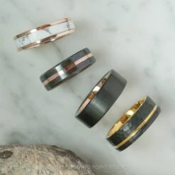 14k Rose Gold Howlite Inlay Ring -Point No Point Studio Store MENSRG 6