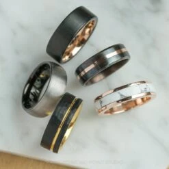 14k Rose Gold Howlite Inlay Ring -Point No Point Studio Store MENSRG 7