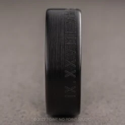 8mm Men's Roman Numeral Tungsten Ring With 18K Yellow Gold Plating -Point No Point Studio Store MENSYG 1