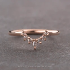 Medium Etta Diamond Contour Band, 14k Peach Gold