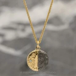 Moon Phase With Gemstones Yellow Gold -Point No Point Studio Store MOON 3rdYG b7825d94 4e91 4416 ace3 47a53cbd313f