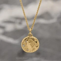Moon Phase With Diamonds Yellow Gold -Point No Point Studio Store MOON FULLYG