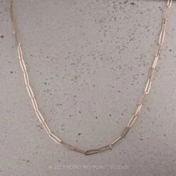 2.6mm Elongated Link, 18" Chain Necklace, 14k Rose Gold