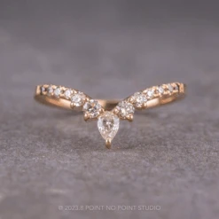 Extra Diamond Ombre Cassiopeia Wedding Band, 14k Peach Gold