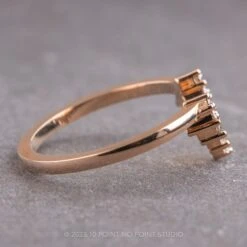 Baguette And Marquise Ombre Diamond Wedding Band, Ombre Sage Setting, 14k Rose Gold -Point No Point Studio Store OMBRESAGERG 2