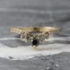 Reverse Ombre Diamond Wedding Ring, Duchess Setting, 14k Yellow Gold