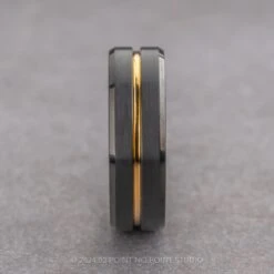 7mm Men's Tungsten Ring With 18K Yellow Gold Plating 8 7mm Men's Tungsten Ring With 18K Yellow Gold Plating -Point No Point Studio Store RING 1