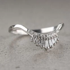 White Baguette Diamond Wedding Band, Margot Setting, 14k White Gold -Point No Point Studio Store RING 2 5a1777db 68c2 4d49 9047 35dbc8777254