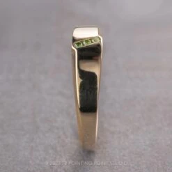 Green Diamond Mens Wedding Ring, 14K Yellow Gold 9 Green Diamond Mens Wedding Ring, 14K Yellow Gold -Point No Point Studio Store RING 3 d53a9337 c6e1 4d07 a71b b5ad3d755ace