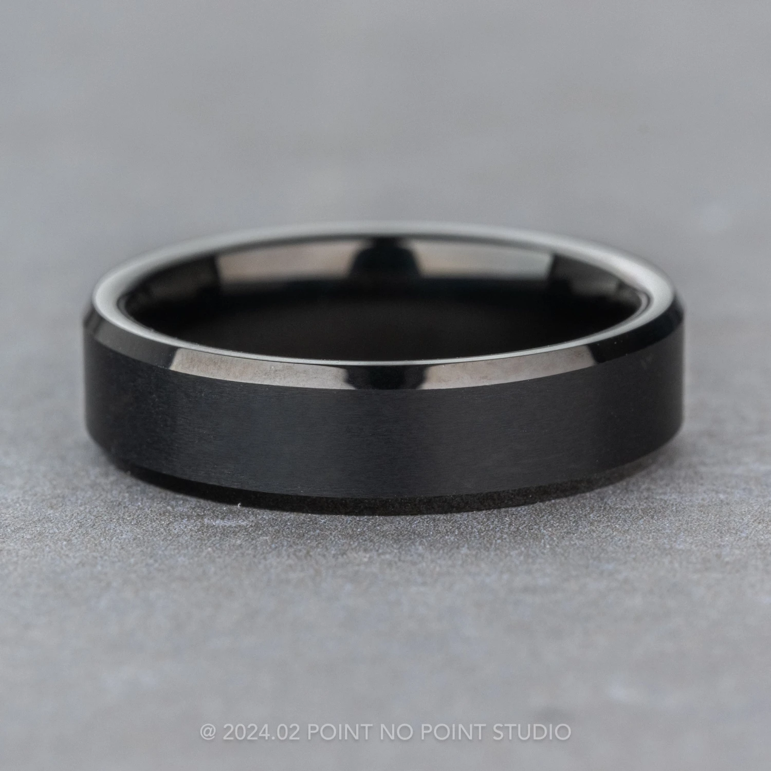 6mm Men's Tungsten Ring With Polished Beveled Edge 1 6mm Men's Tungsten Ring With Polished Beveled Edge