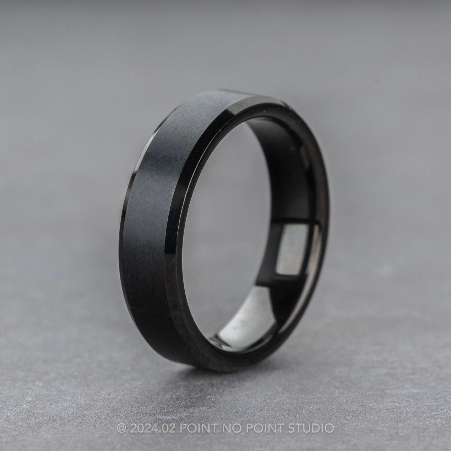6mm Men's Tungsten Ring With Polished Beveled Edge 4 6mm Men's Tungsten Ring With Polished Beveled Edge - Image 4