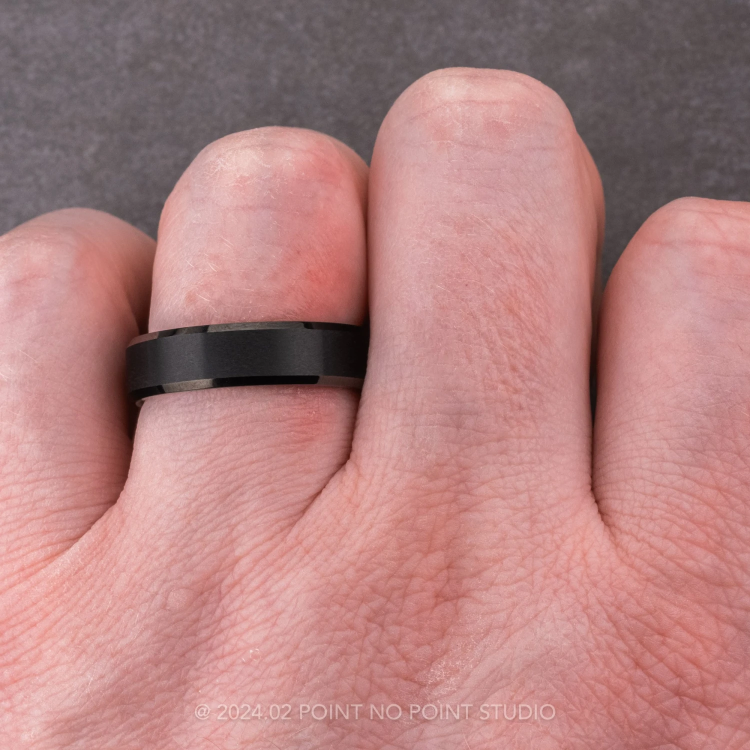 6mm Men's Tungsten Ring With Polished Beveled Edge 2 6mm Men's Tungsten Ring With Polished Beveled Edge - Image 2