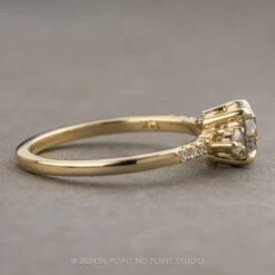 1.33 Carat Salt And Pepper Diamond Engagement Ring, Eliza Setting, 14K Yellow Gold -Point No Point Studio Store RING2YG 2