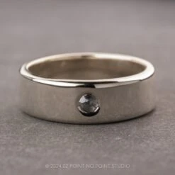 Salt And Pepper Rose Cut Diamond Mens Ring, Platinum