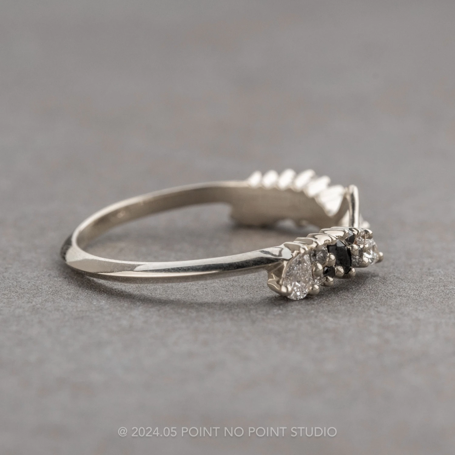 Ombre Diamond Wedding Cuff, Gemini Setting, Platinum 11 Ombre Diamond Wedding Cuff, Gemini Setting, Platinum - Image 11