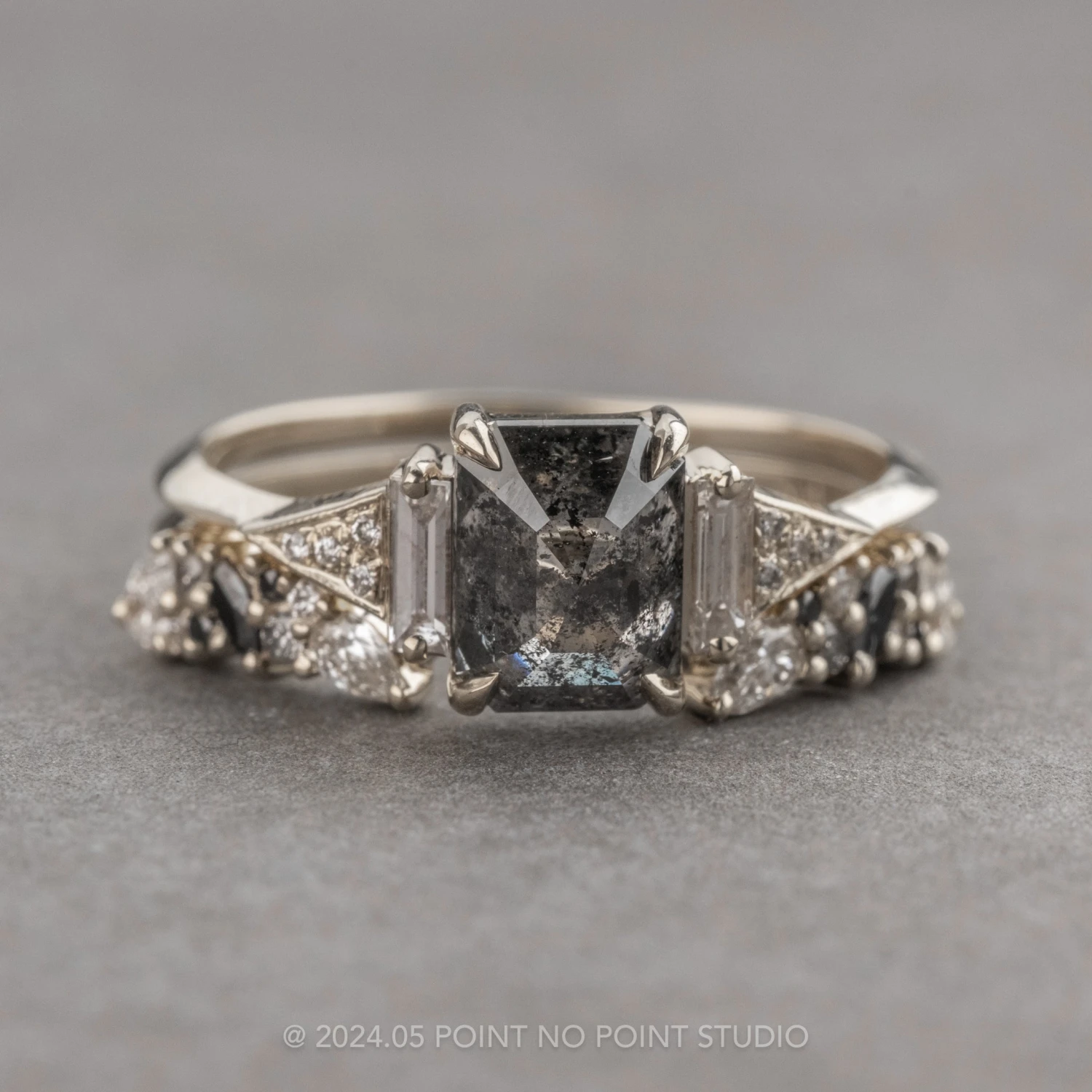 Ombre Diamond Wedding Cuff, Gemini Setting, Platinum 8 Ombre Diamond Wedding Cuff, Gemini Setting, Platinum - Image 8