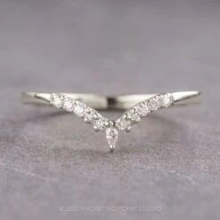 White Diamond Wedding Band, Robin Setting, Platinum