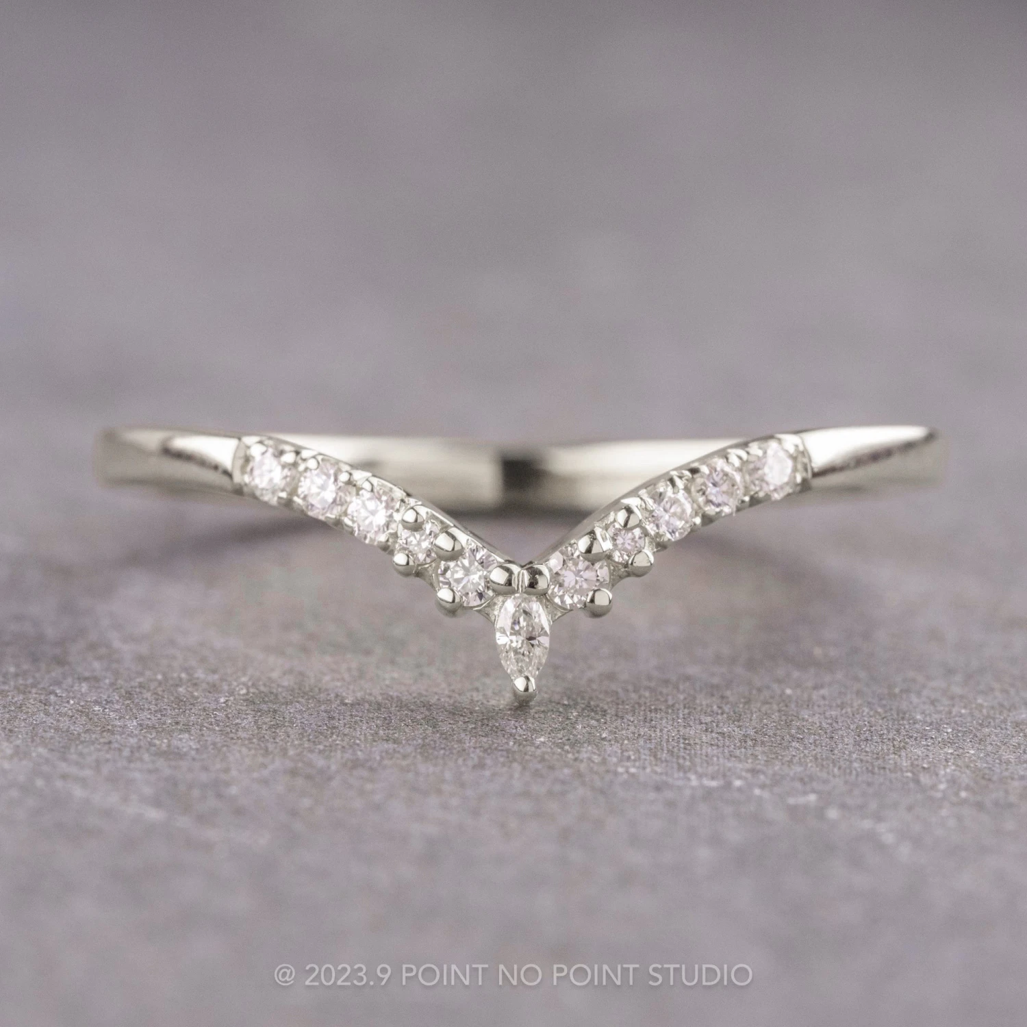 White Diamond Wedding Band, Robin Setting, Platinum 1 White Diamond Wedding Band, Robin Setting, Platinum