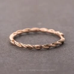 Rope Cuff Wedding Band, 14k Rose Gold -Point No Point Studio Store ROPERG 2
