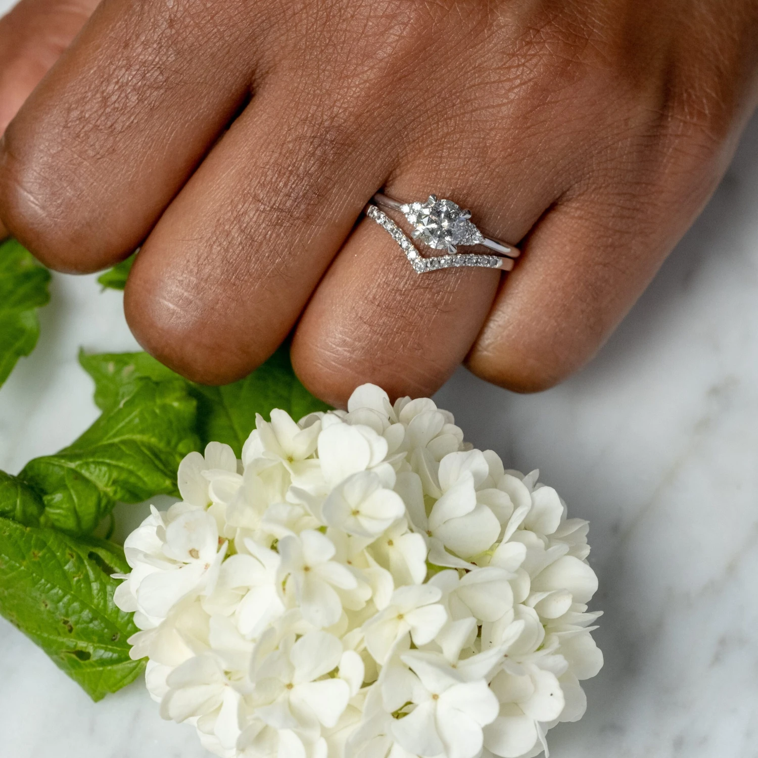 1 Carat Salt And Pepper Diamond Engagement Ring, Quinn Setting, 14K White Gold 2 1 Carat Salt And Pepper Diamond Engagement Ring, Quinn Setting, 14K White Gold - Image 2