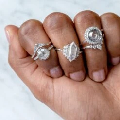 2.04 Carat Salt And Pepper Round Diamond Engagement Ring, Bezel Halo Setting, 14k White Gold 18 2.04 Carat Salt And Pepper Round Diamond Engagement Ring, Bezel Halo Setting, 14k White Gold -Point No Point Studio Store SFPH0405 17677dbc 6b07 4e5a ace6 e0d8fe4acf4f