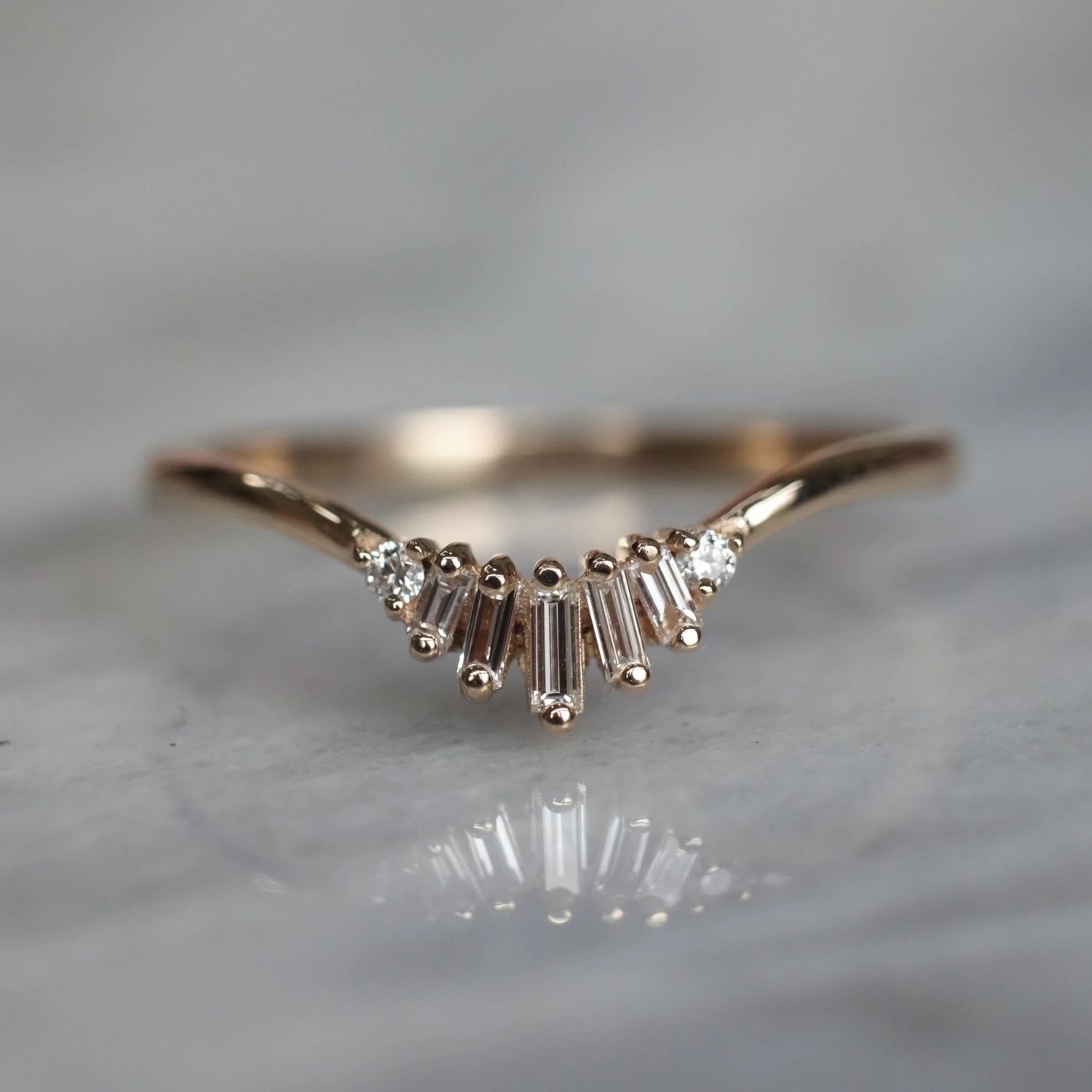 Wren Diamond Wedding Band, 14k Yellow Gold 1 Wren Diamond Wedding Band, 14k Yellow Gold