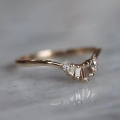 Wren Diamond Wedding Band, 14k Yellow Gold 13 Wren Diamond Wedding Band, 14k Yellow Gold -Point No Point Studio Store SFPH0921