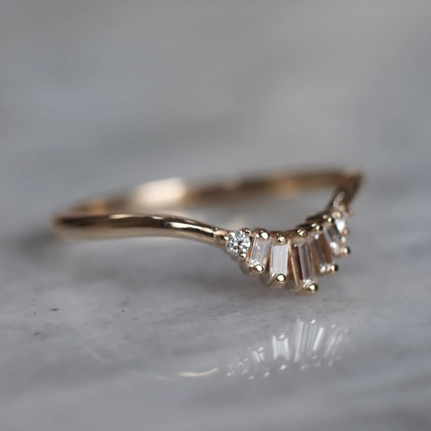 Wren Diamond Wedding Band, 14k Yellow Gold 7 Wren Diamond Wedding Band, 14k Yellow Gold - Image 7