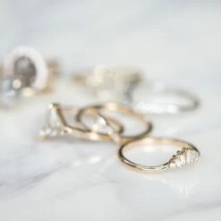 Wren Diamond Wedding Band, 14k Yellow Gold 9 Wren Diamond Wedding Band, 14k Yellow Gold -Point No Point Studio Store SFPH0995