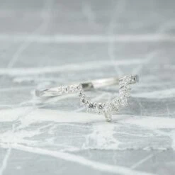 Diamond Contour Wedding Band, X-Large Emma Setting, 14k White Gold -Point No Point Studio Store SFPH2192