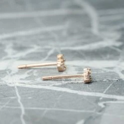 .20 Tcw Asymmetrical GHSI Baguette Diamond Studs, 14k Rose Gold Earrings 8 .20 Tcw Asymmetrical GHSI Baguette Diamond Studs, 14k Rose Gold Earrings -Point No Point Studio Store SFPH2231 9aa50f5e 79e2 4ddb bc7f 41faa597f9b2