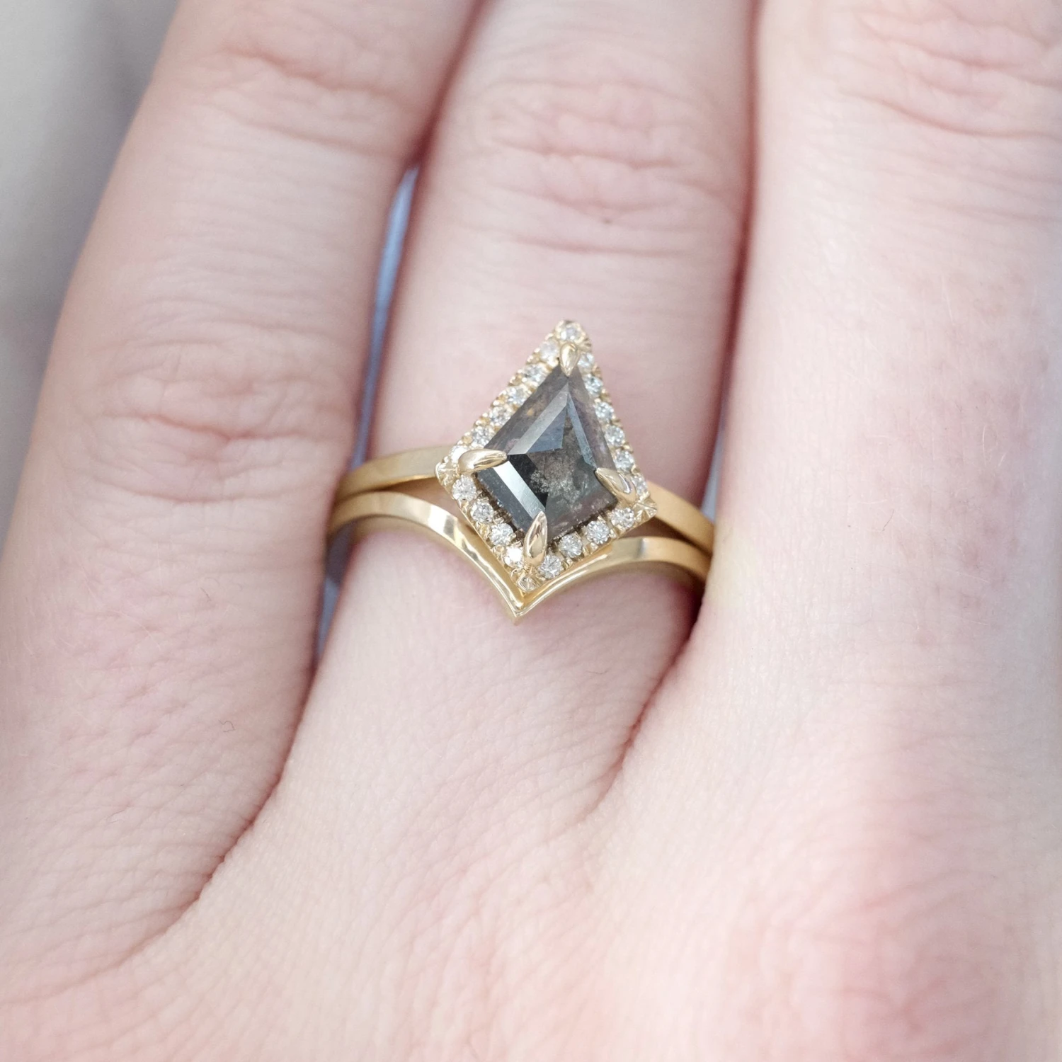 Square Vivian Wedding Band, 14k Yellow Gold 5 Square Vivian Wedding Band, 14k Yellow Gold - Image 5