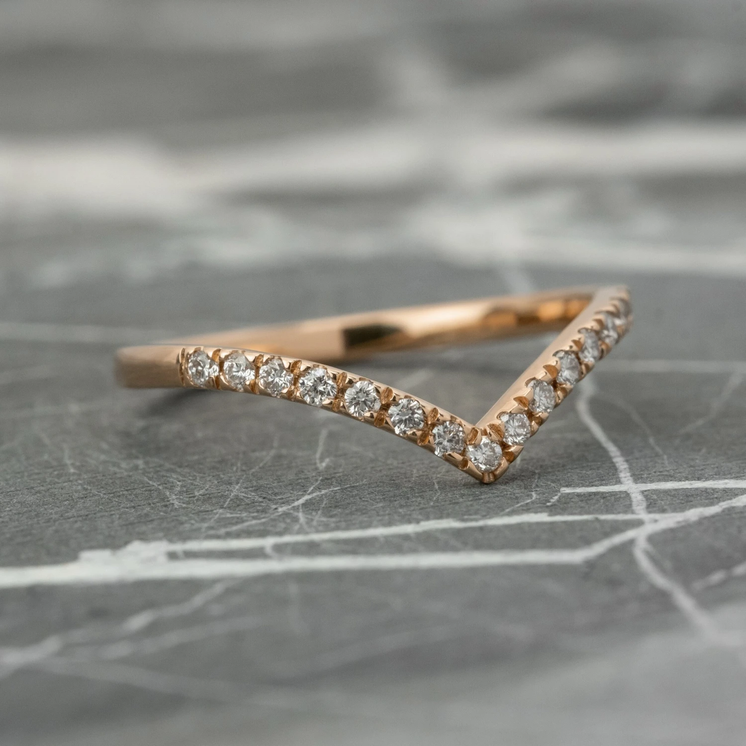 15 White Diamond Vivian Band, 14K Rose Gold 2 15 White Diamond Vivian Band, 14K Rose Gold - Image 2