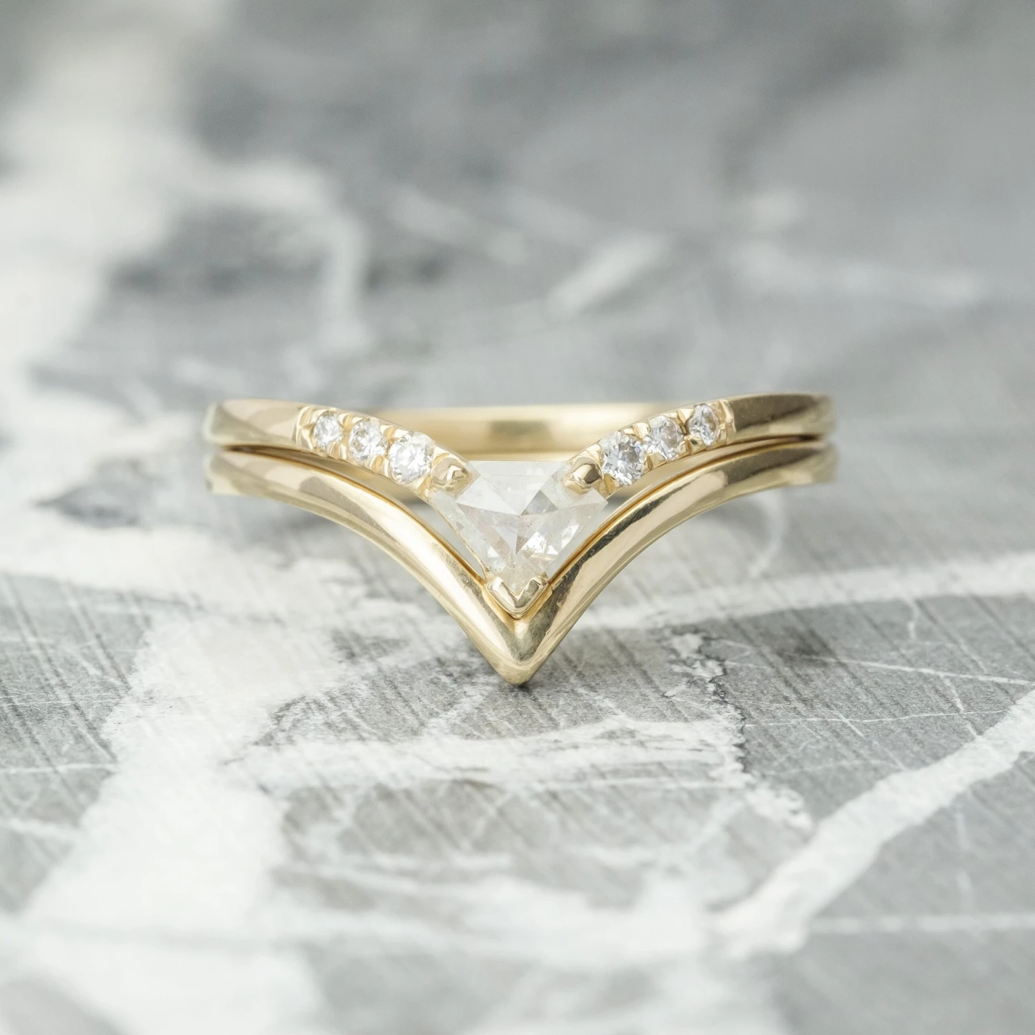 Shield Diamond Vivian Ring, 14k Yellow Gold 4 Shield Diamond Vivian Ring, 14k Yellow Gold - Image 4