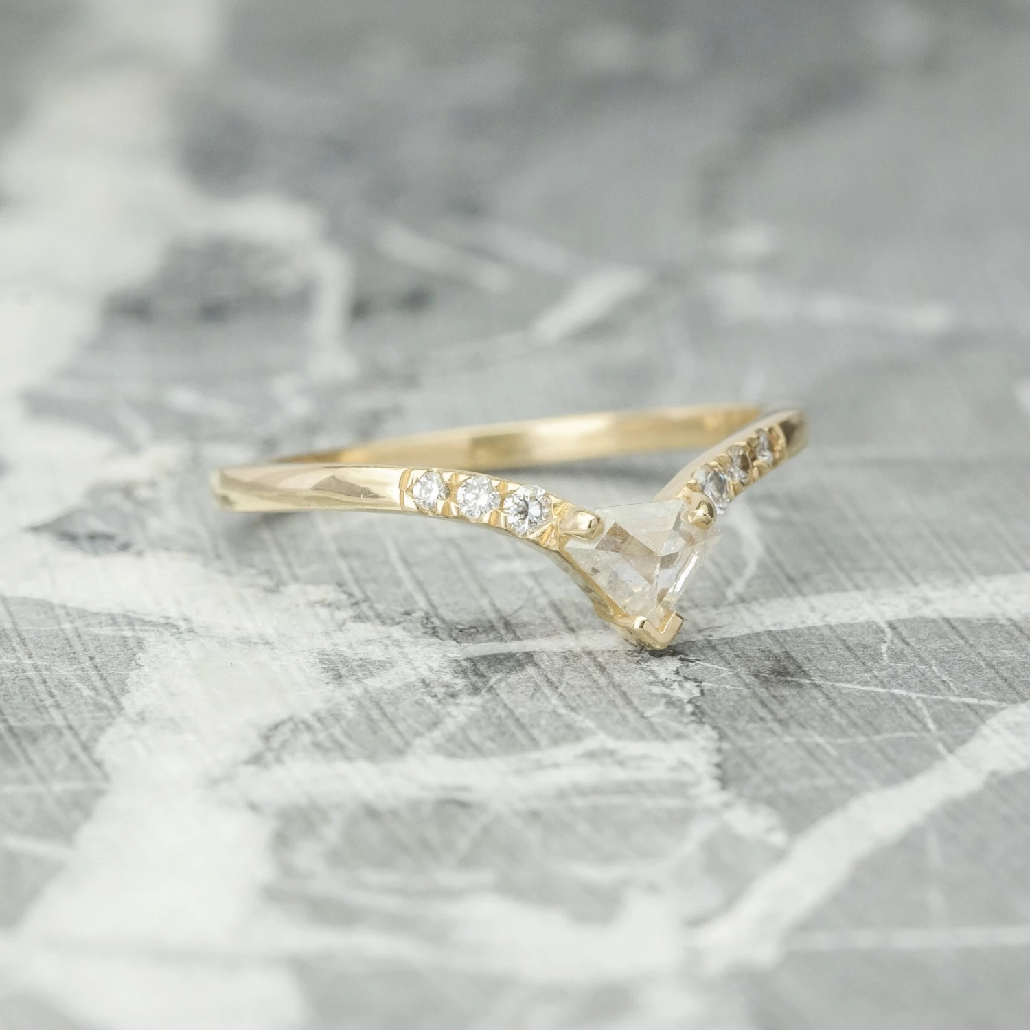 Shield Diamond Vivian Ring, 14k Yellow Gold 5 Shield Diamond Vivian Ring, 14k Yellow Gold - Image 5