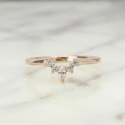 Small Etta Diamond Contour Band, 14k Rose Gold -Point No Point Studio Store SFPH8127