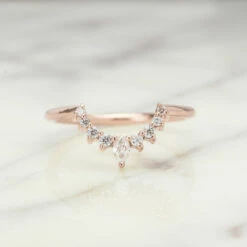 Large Etta Diamond Contour Setting, 14K Rose Gold