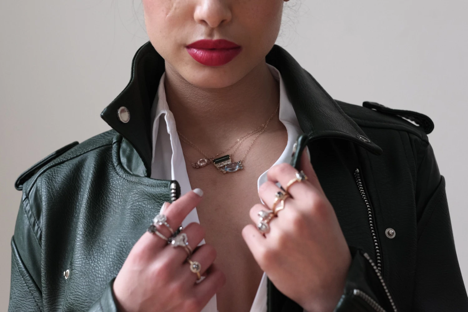 Morganite And Sapphire Necklace, Recycled 14k Rose Gold 2 Morganite And Sapphire Necklace, Recycled 14k Rose Gold - Image 2